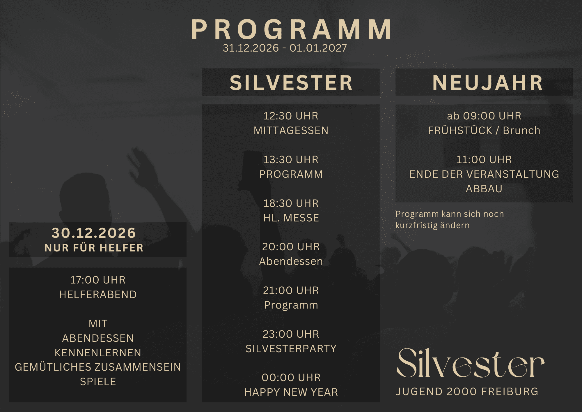 Silvester 2026 Programm –